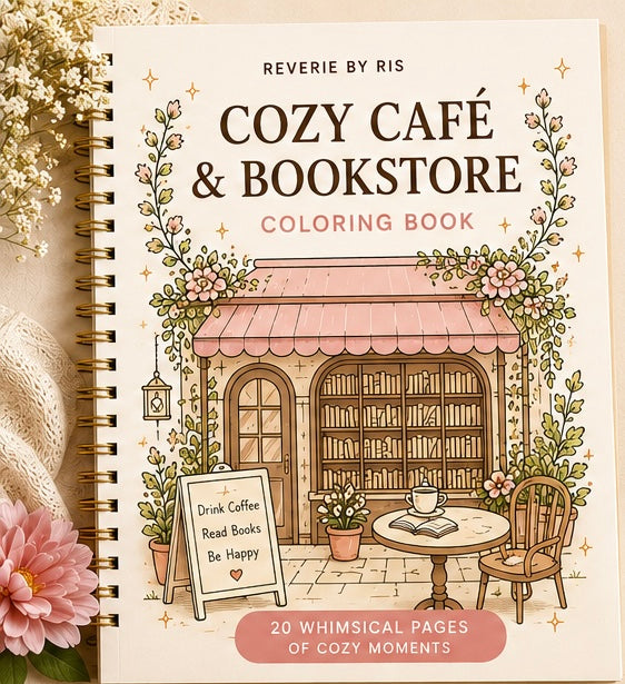 Cozy Café & Bookstore Coloring Book